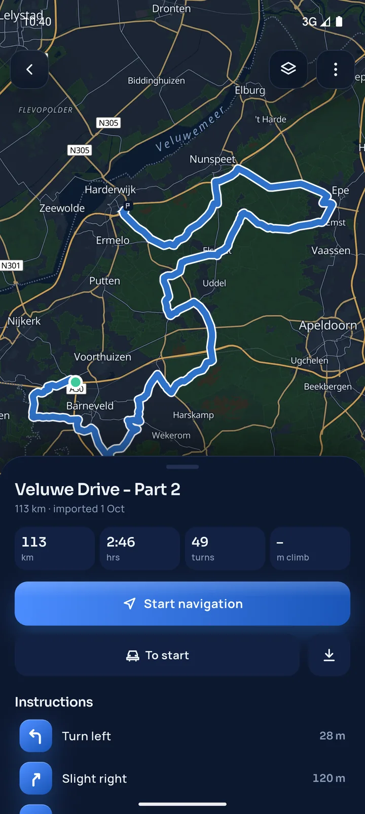 A tour in RouteGo seen by the organiser: active part, participants and the start button